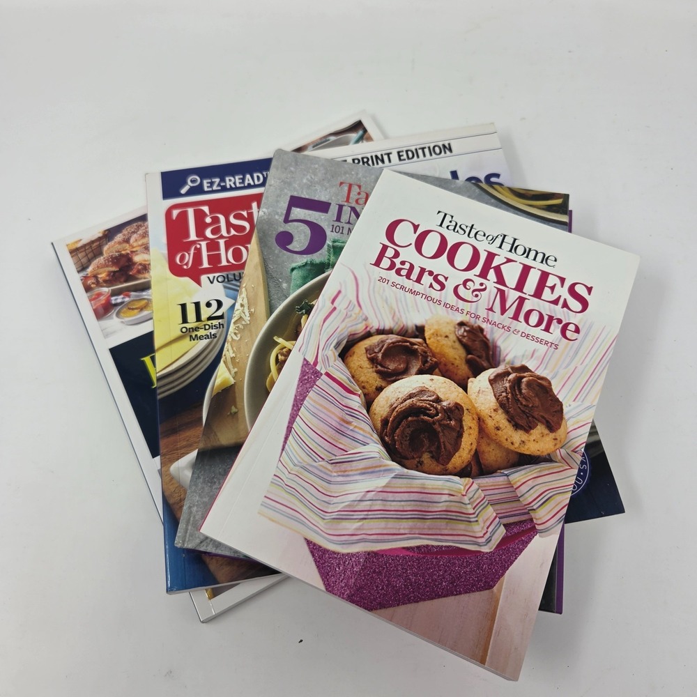 Lot of 4 Taste of Home Cookbooks Casseroles 5 Ingredients Cookies & More